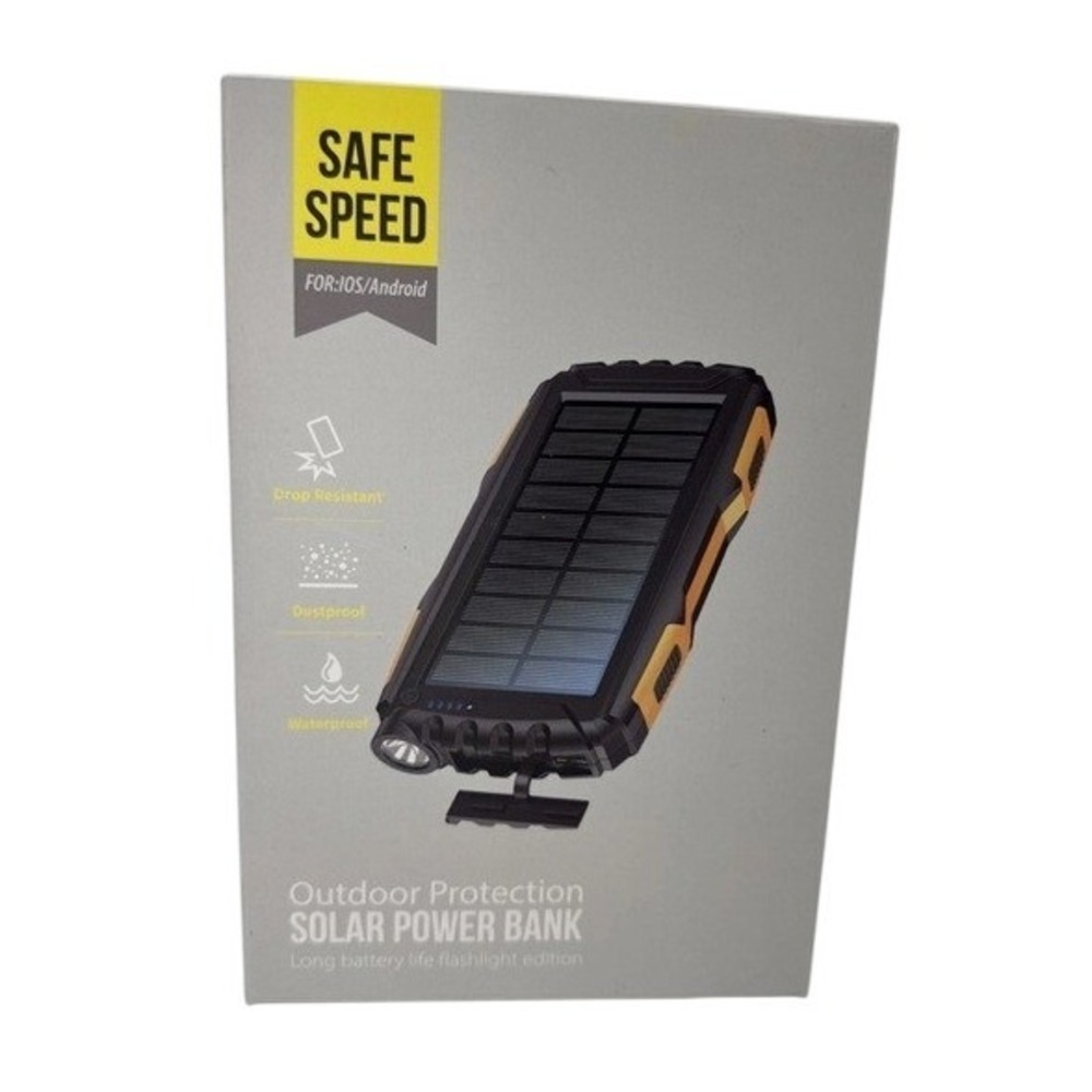 Safe Speed Solar Power Bank 42800mAh Outdoor Portable Charger  Flashlight NEW